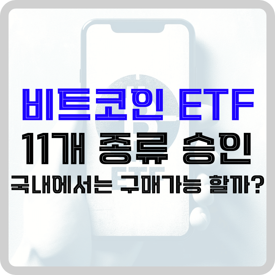 비트코인 ETF 11개 종류 승인: 국내에서는 구매가능 할까? - 돈아에몽과 경제적 자유로의 여정