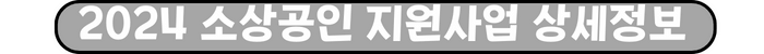 그레이색 타원형안에 2024 소상공인 지원사업 상세정보 글자가 포함된다.