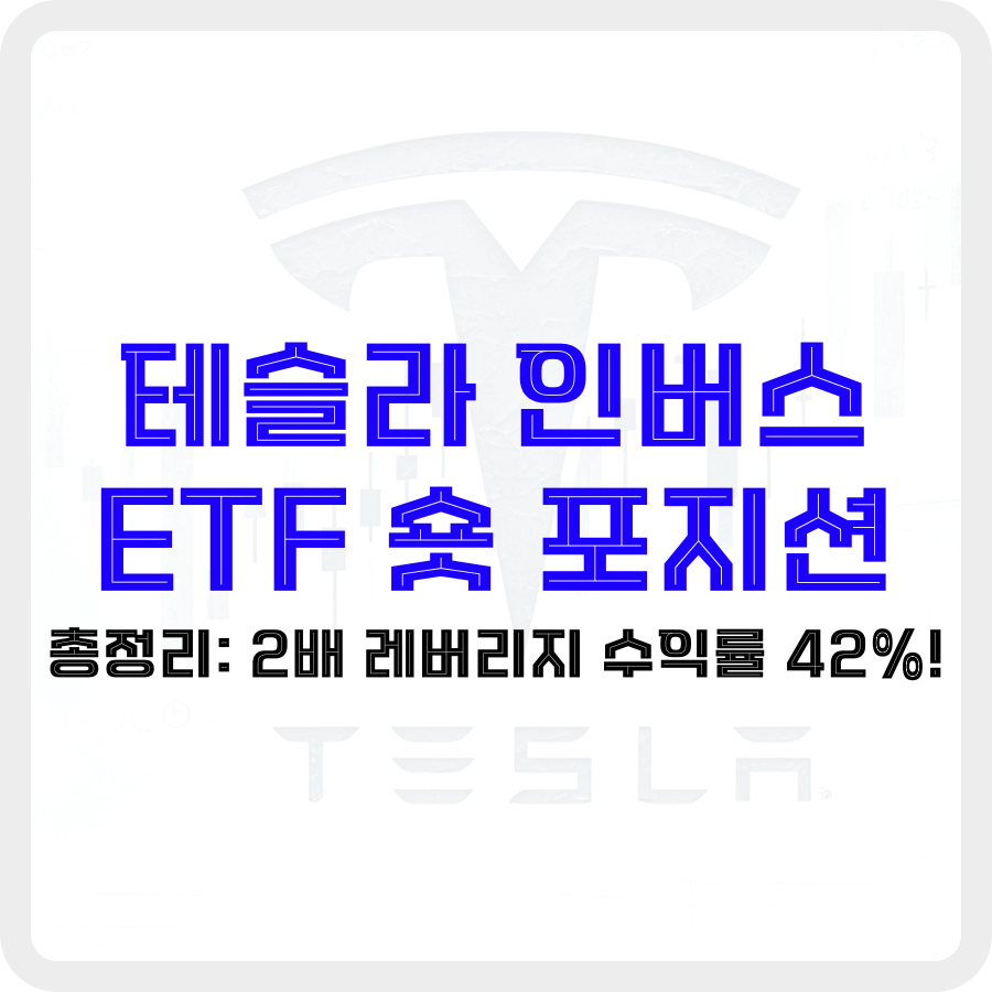 테슬라 인버스 ETF 숏 포지션 총정리: 2배 레버리지 수익률 42%! - 돈아에몽과 경제적 자유로의 여정