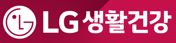 LG생활건강 기업 로고가 보입니다. 자주색 배경 기업명과 함께 적혀있습니다.